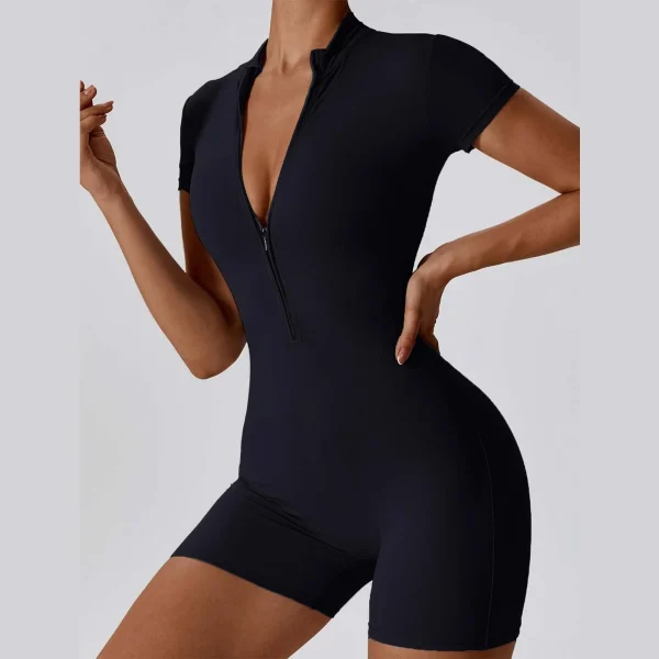 Sexy Zippered Fitness Romper for Women