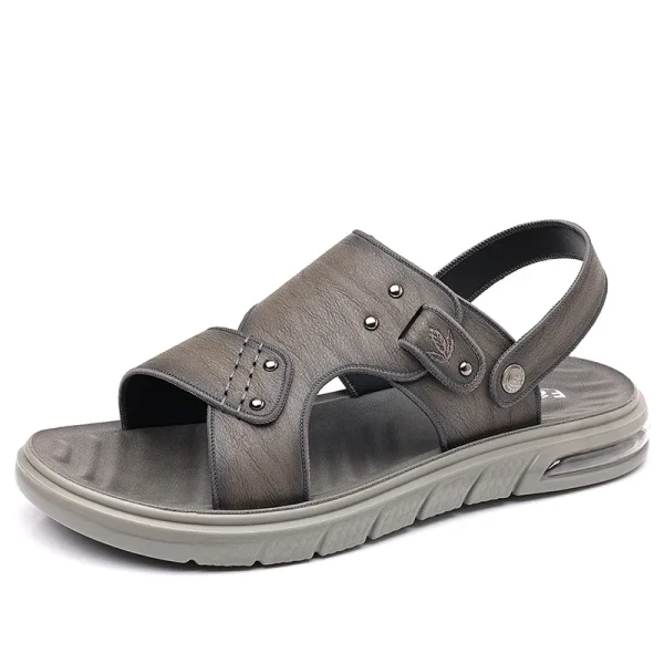 "Men's Big Size Cowhide Roman Walking Sandals"
